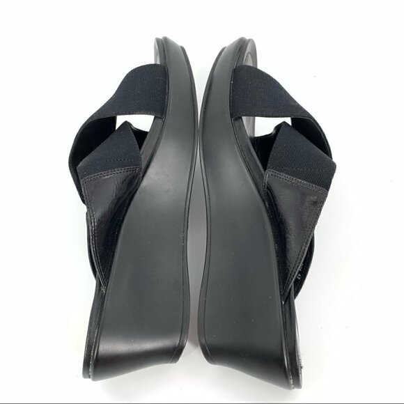 Dansko sandals size 42 11.5 - 12 black cross cross wedge platforms orthopedic - Picture 6 of 14